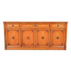 Henredon French Regency Louis XVI Walnut Sideboard Credenza or Bar Cabinet