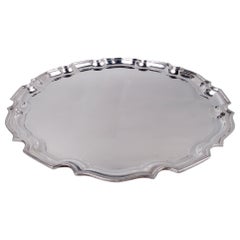 Tiffany Sterling Silver Tray with Traditional Georgian Piecrust Rim