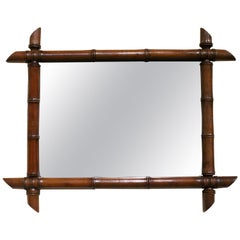 CIRCA 1880 Faux Bamboo gedreht Wood Mirror