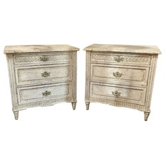 Pair of French Louis XVI Style Painted Chests
