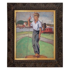 After Thomas Hart Benton "The Farmer's Son" Signed Original Painting 1944