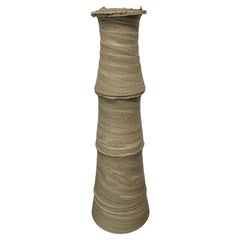 Basalt And Sand Color Vertebrae Design Stoneware Vase, Germany, Contemporary