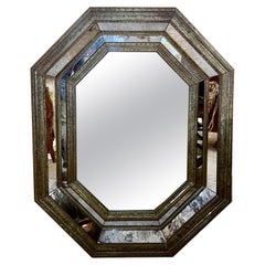 Miroir octogonal plaqué laiton