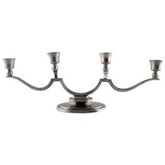 Just Andersen Art Deco Large Pewter Candlestick, Number 1531