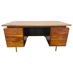 Mid-Century Modern Jens Risom Style Walnut Executive Desk