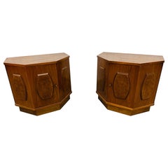 Mid-Century Modern Young Manufacturing Walnut Nightstands - Set of 2