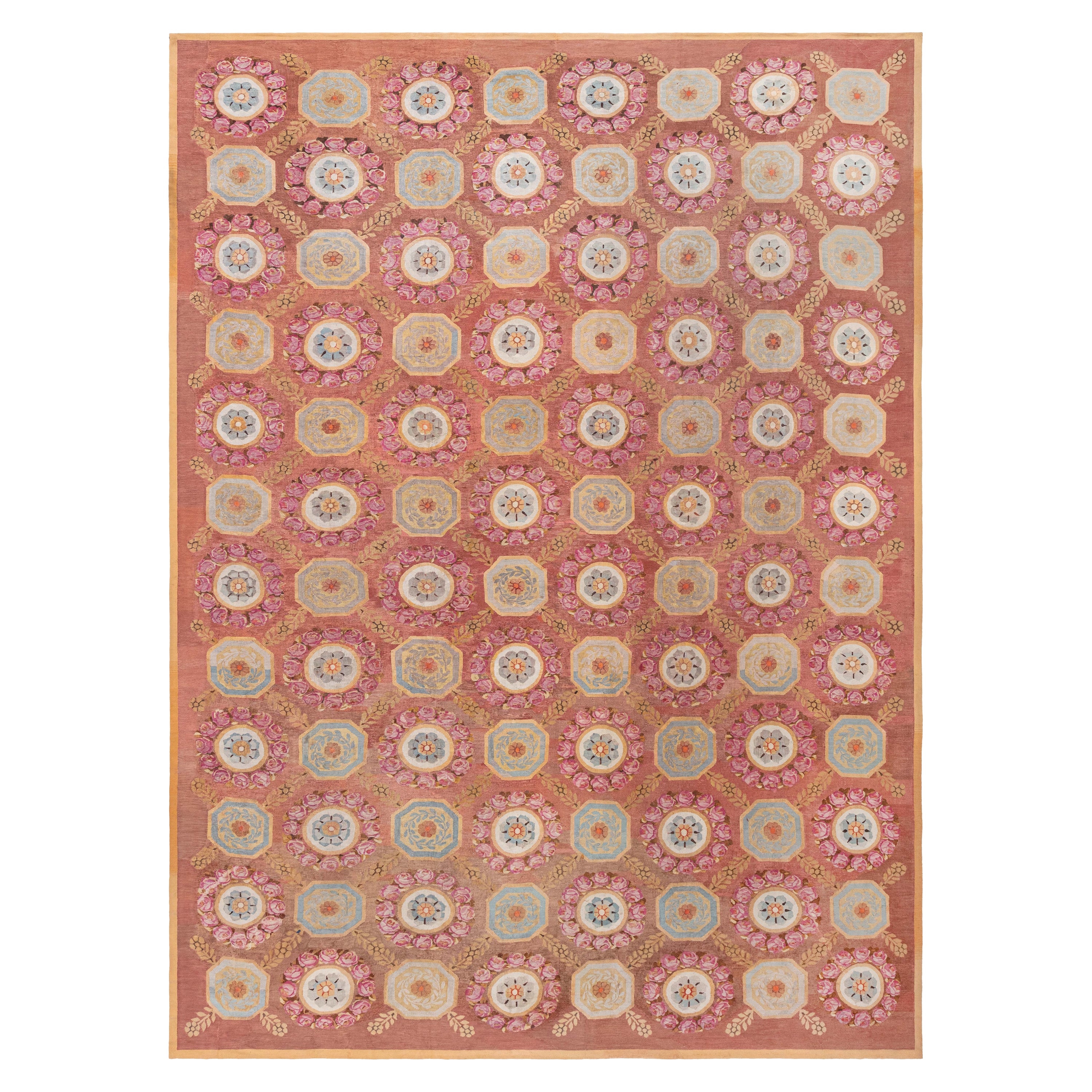 Doris Leslie Blau Early 19th Century Aubusson Brown Handmade Wool Rug