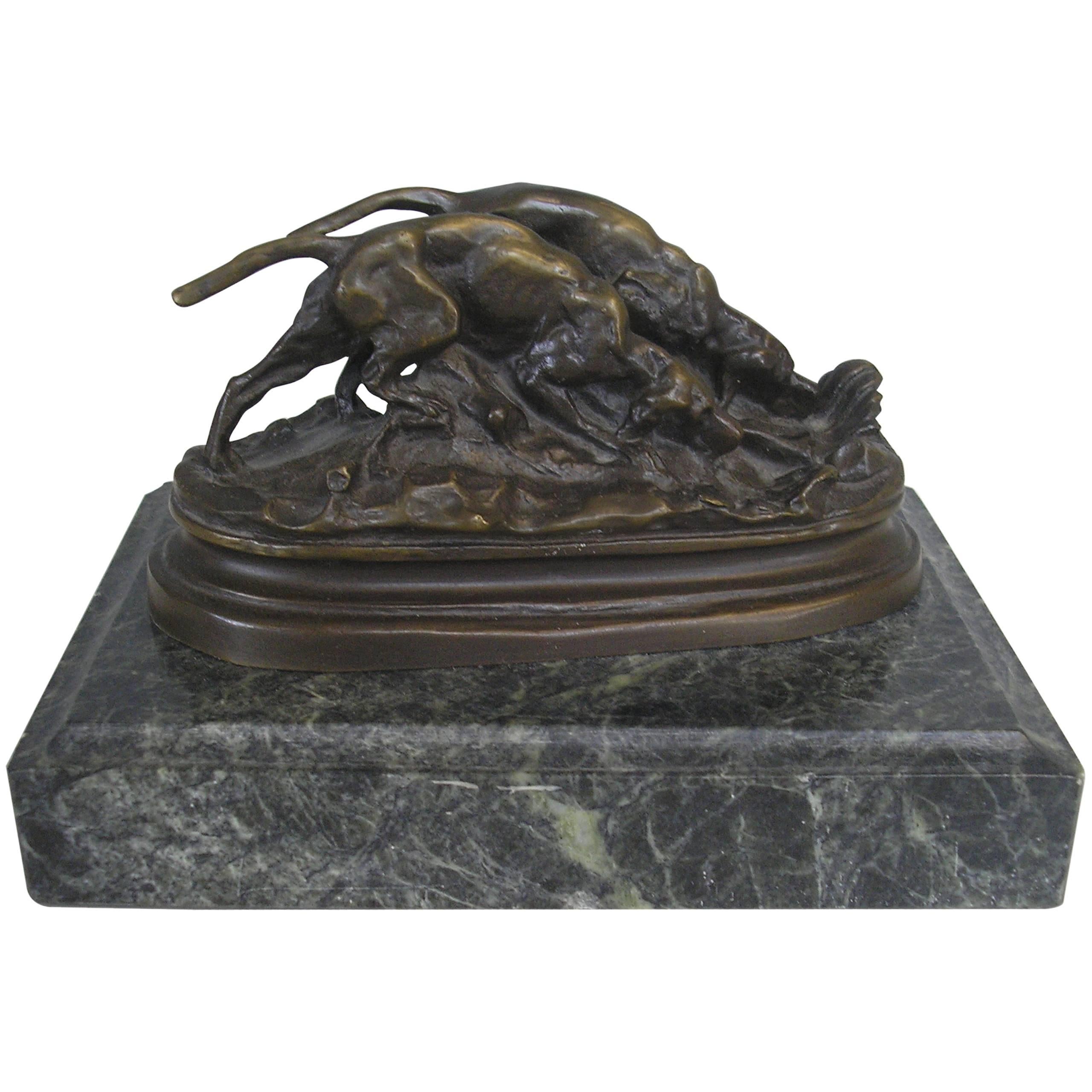 Hunting Hounds Bronze by Antoine-Louis Barye For Sale