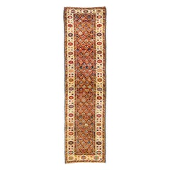 Tappeto antico caucasico Kuba 3x11 Ft, ottime condizioni, XIX secolo