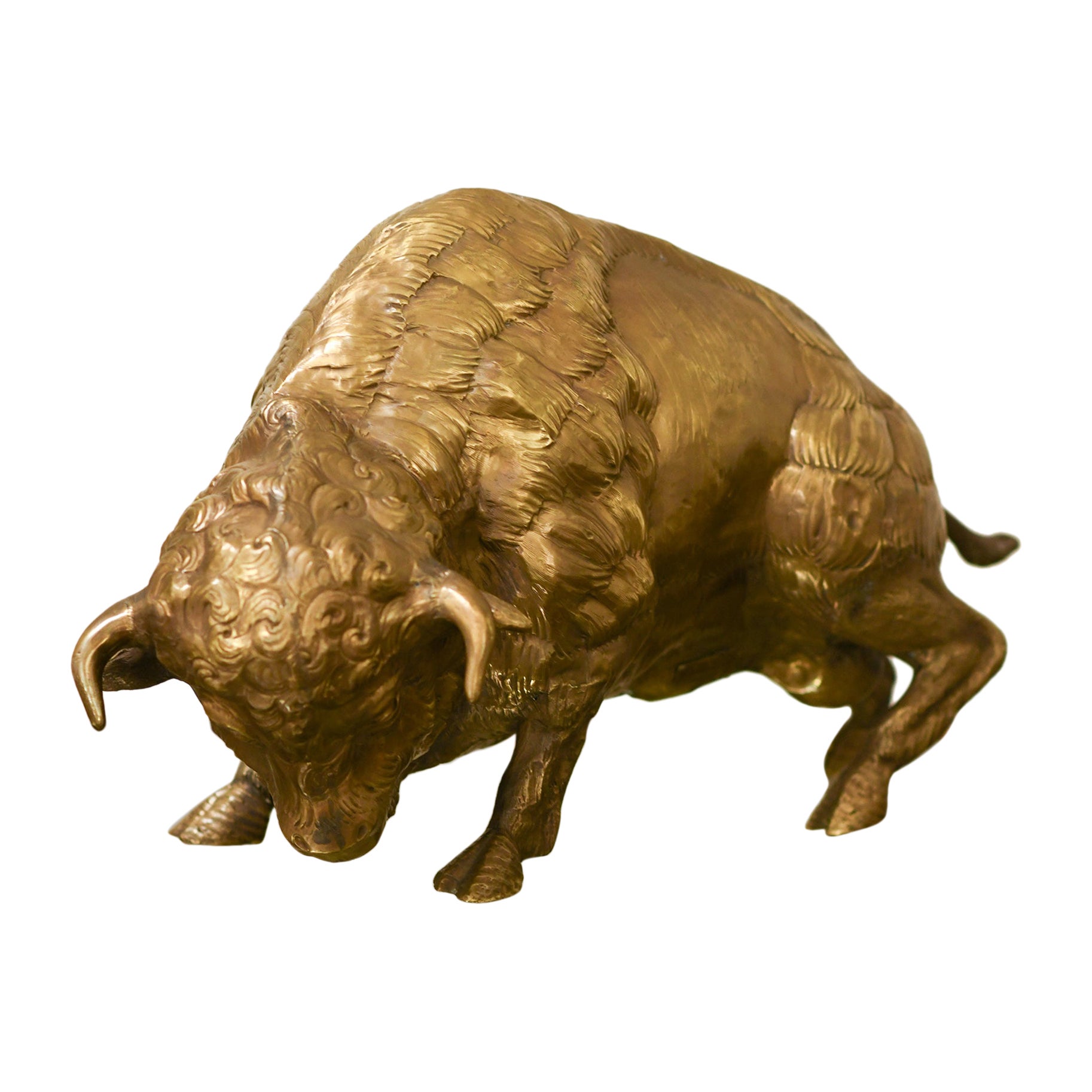 Large Brass Bison By Edizioni Molto, 1970s Style