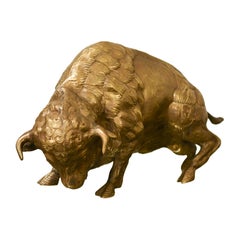 Grand bison en laiton Edizioni Molto, style des années 1970