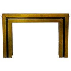 Hollywood Regency Fireplace Mantel in Brass, 1970's