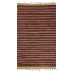 5.6x9 Ft Vintage Turkish Kilim 'Flat Weave', 100% laine, Brown Tapis tissé à la main