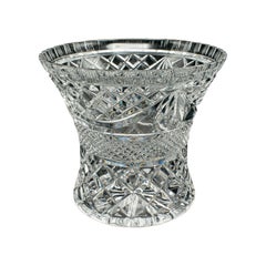 Vintage Crystal Ice Bucket, English, Cut Glass, Bottle Cooler, Mid Century, 1950