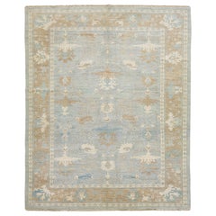 Alfombra moderna de lana Sultanabad Allover de Apadana hecha a mano en azul claro