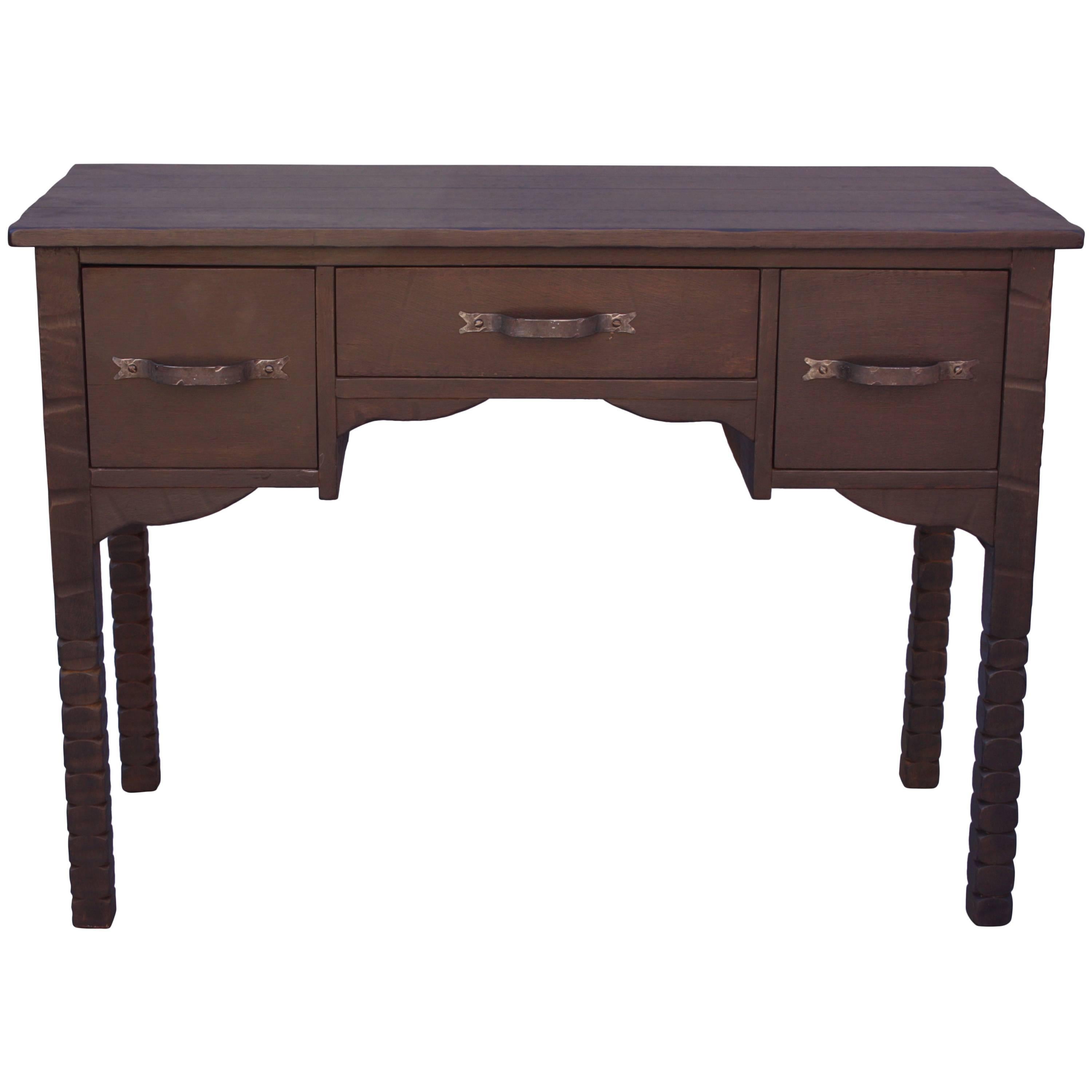 1930s Monterey Desk with Old Wood Finish