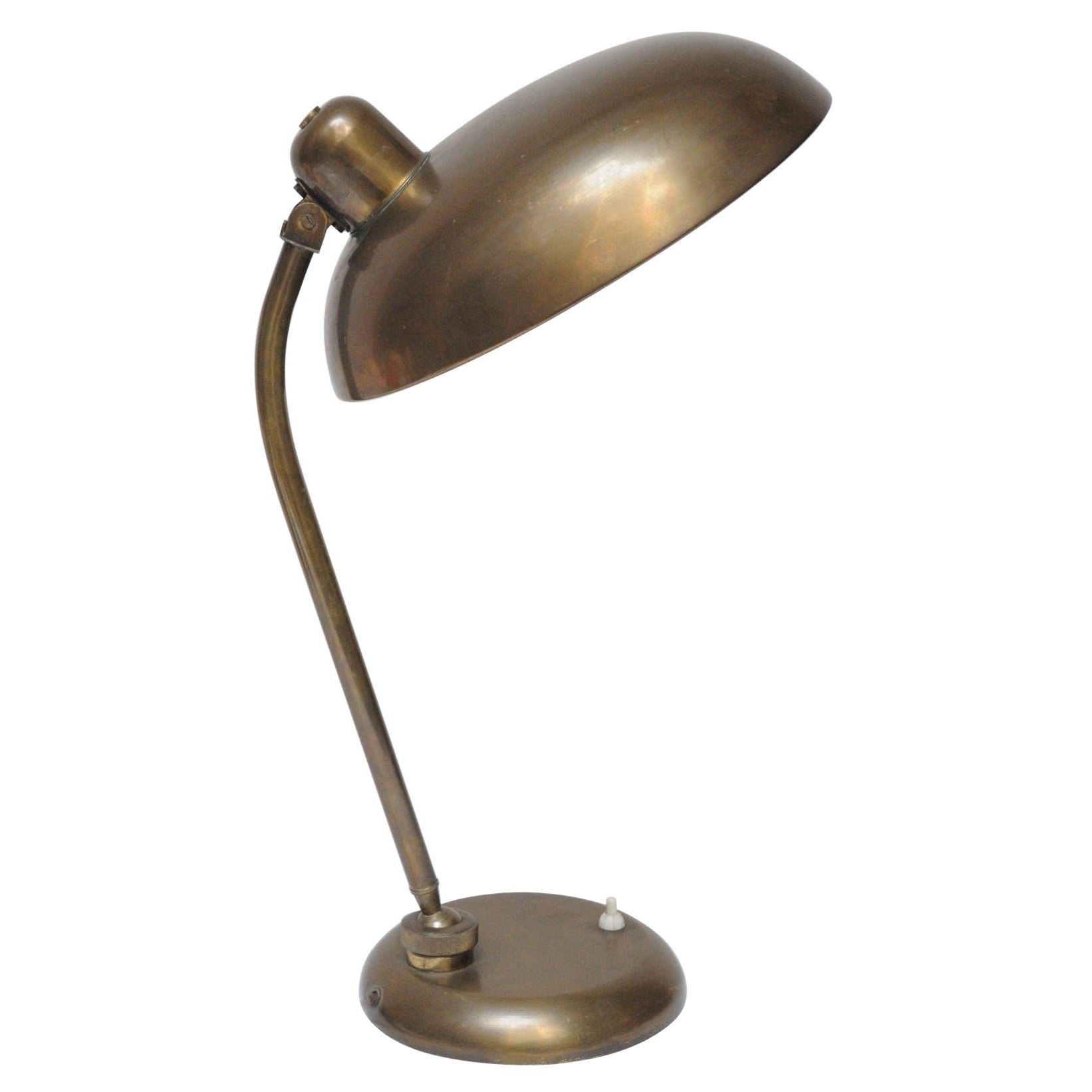Lampada da tavolo ministeriale in ottone patinato di Giovanni Michelucci per Lariolux Italia