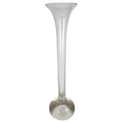Oversized Trumpet Vase with Engraved Crest