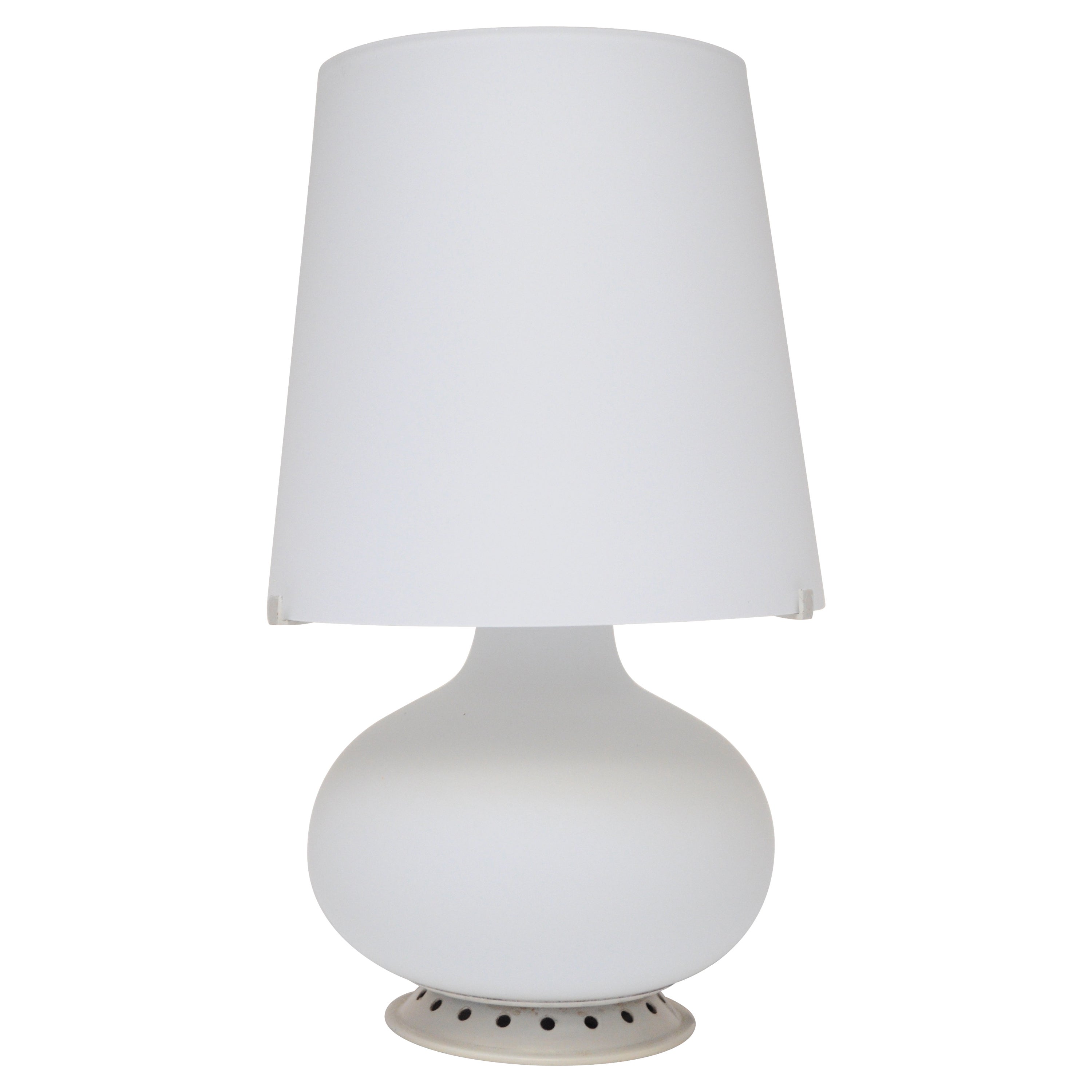 Vintage Italian Glass Petite Table Lamp di Max Ingrand per Fontana Arte
