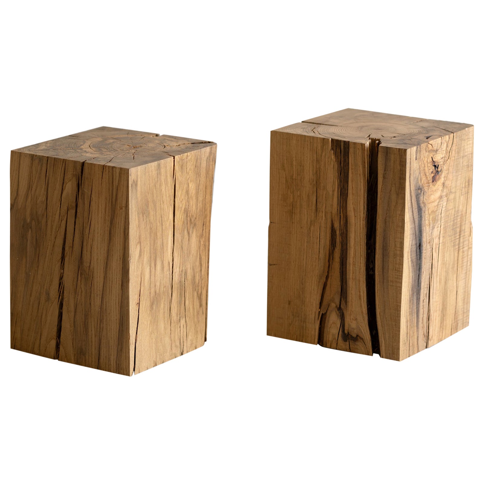 Hyo Mesa Montaña Rústica  Cubo lateral de madera maciza de roble blanco 15" by Alabama Sawyer