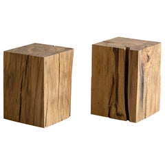 Rustikaler Hyo-Tisch Mountain  White Oak Massivholz Würfel Seite 15" von Alabama Sawyer