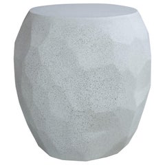 Cast Resin 'Facet' Side Table, White Stone Finish by Zachary A. Design