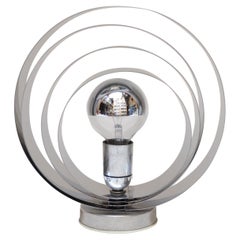 Vintage Italian Chrome Concentric Circle Armillary Table Lamp or Wall Sconce