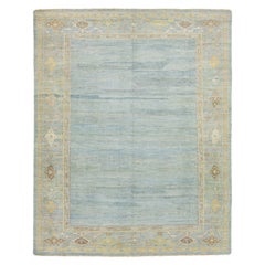Tapis moderne Apadana Sultanabad en laine bleue de 12 x 15