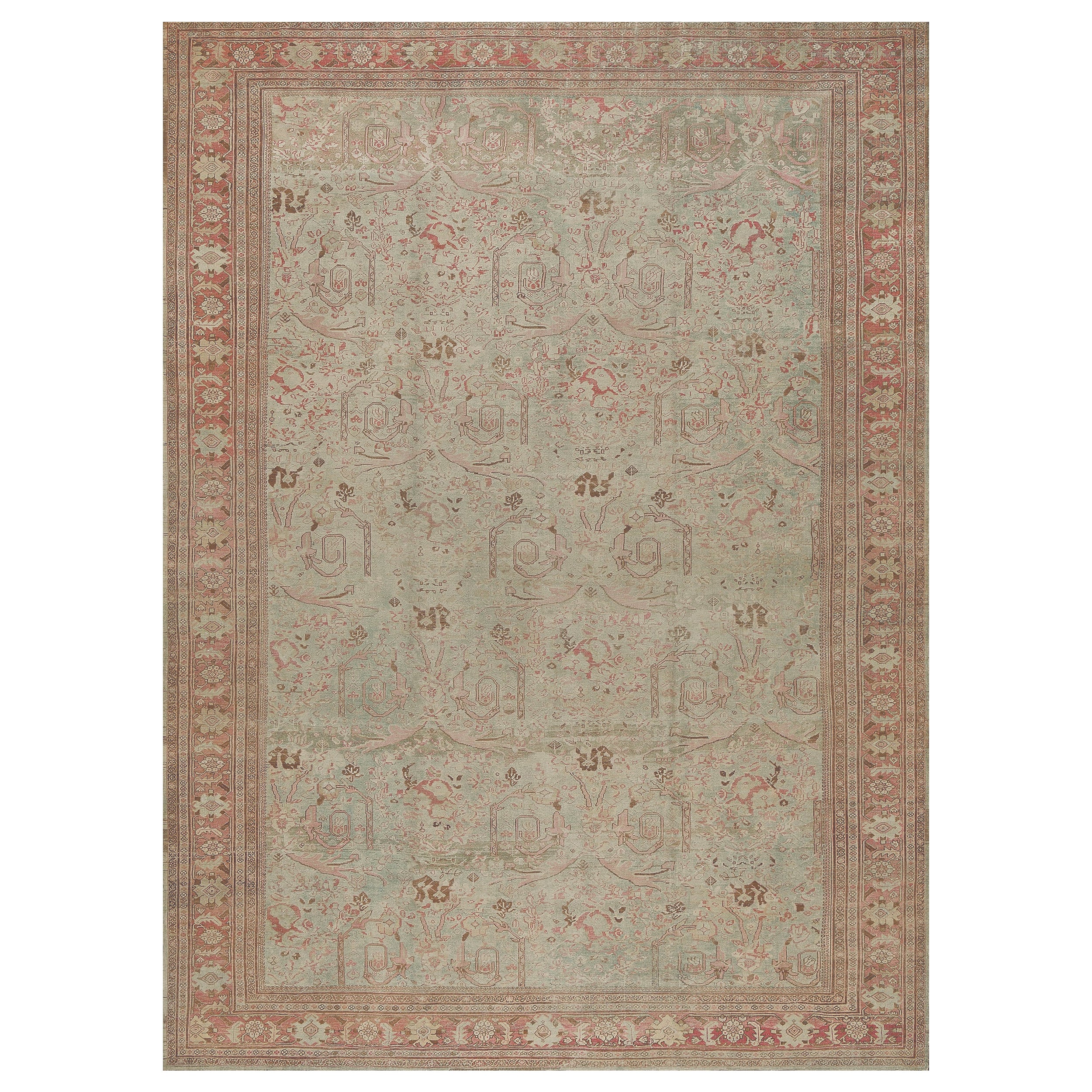 Antiker authentischer übergroßer, geblümter persischer Mahal-Teppich in Übergröße 12'x19'