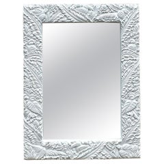 Vintage Coastal Tropical Plaster Frieze Mirror
