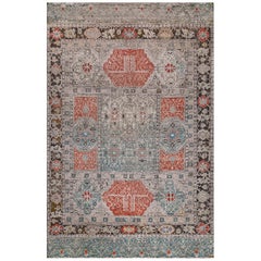 Oversized 19th Century Antique Wool Hand-Knotted Floral Oushak Rug