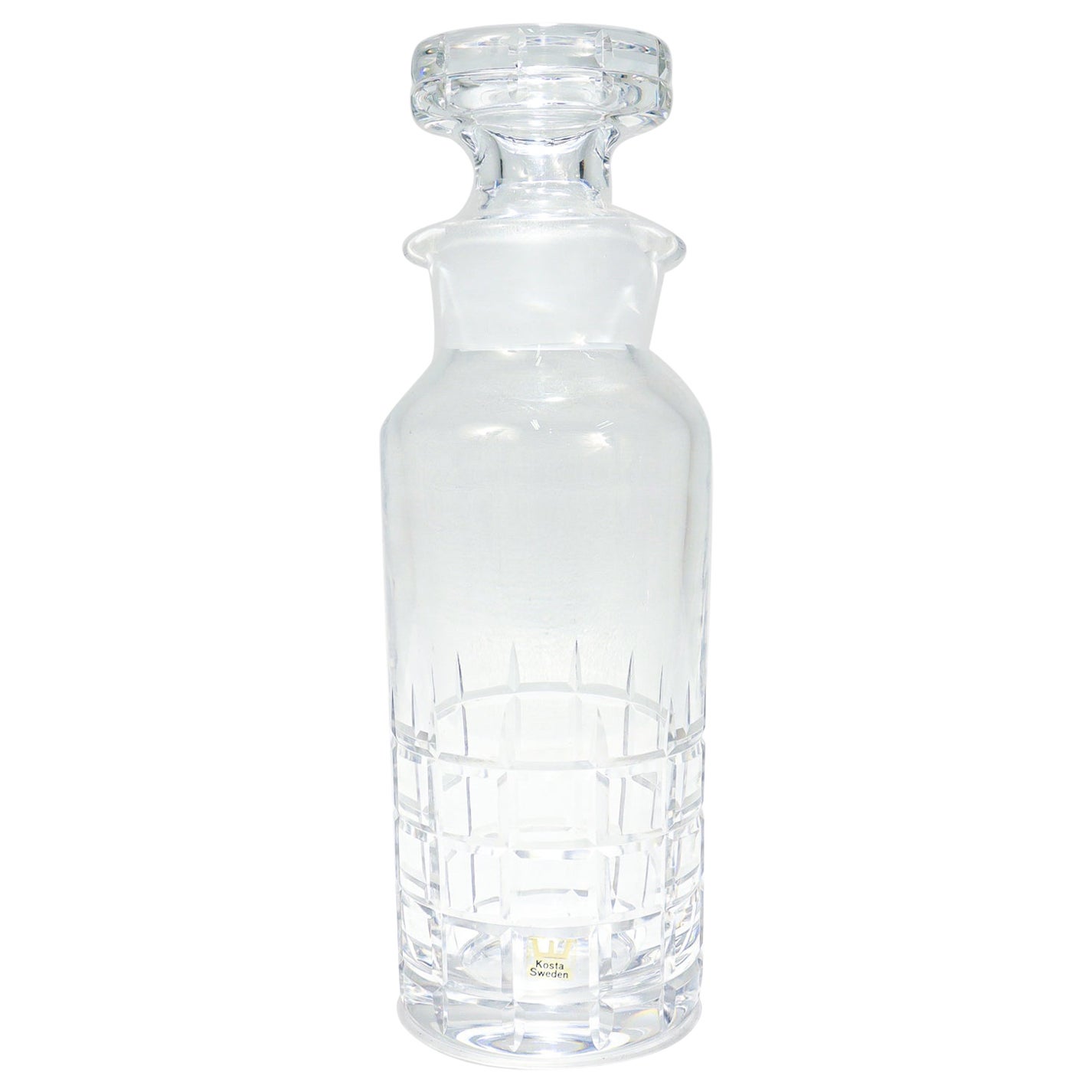 Shakers da cocktail d'epoca in vetro tagliato di Kosta Boda, svedese