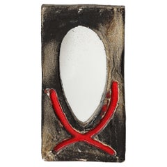 Glazed Ceramic Mirror, Vallauris, France, c. 1960