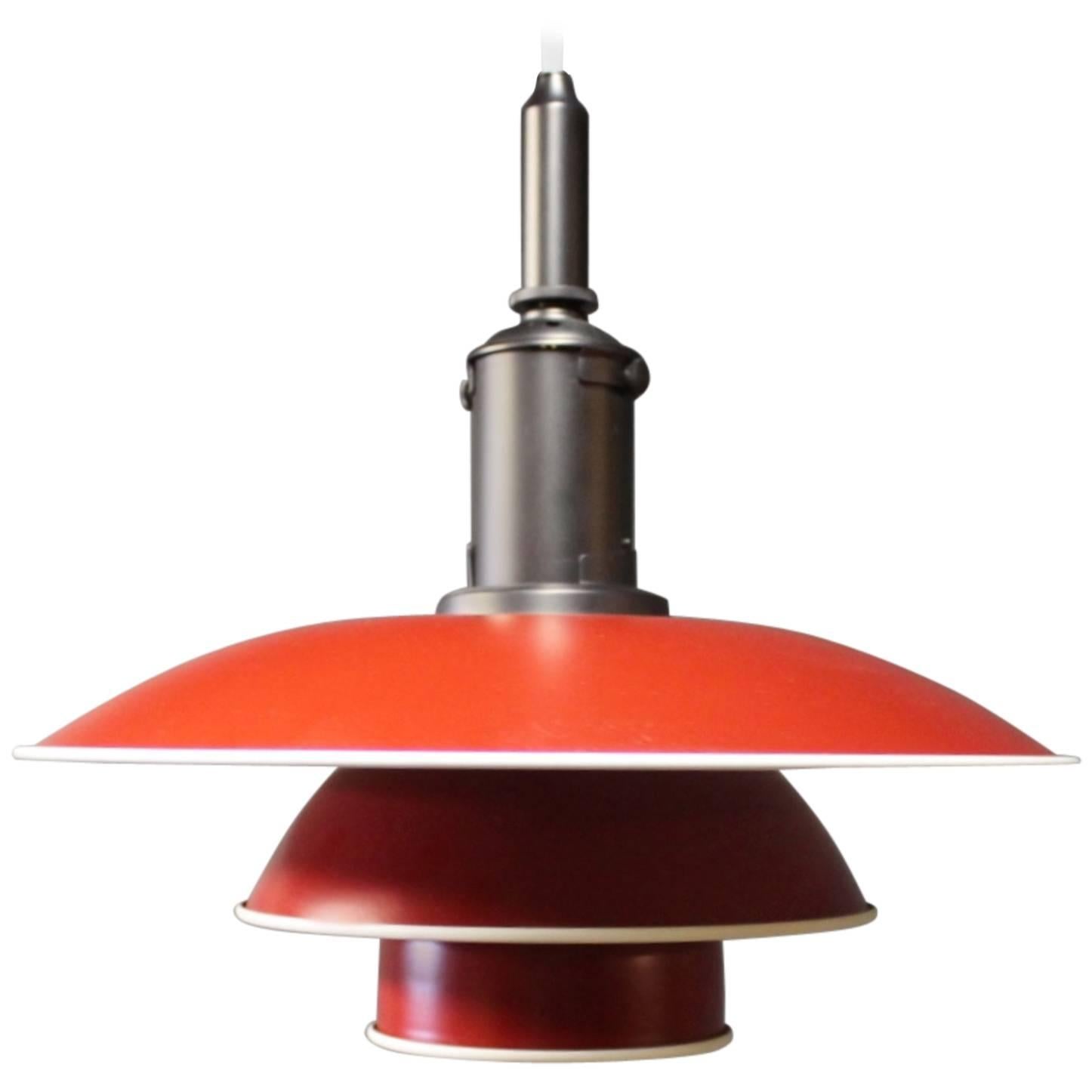 PH3½-3 Pendant in Red and White by Poul Henningsen and Louis Poulsen, 2014