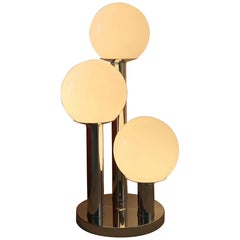 Chrome and Three Tier Globe Lamp 1970s