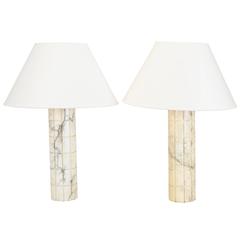 Pair of Marble Table Lamps by Bergboms, Sweden, circa 1960