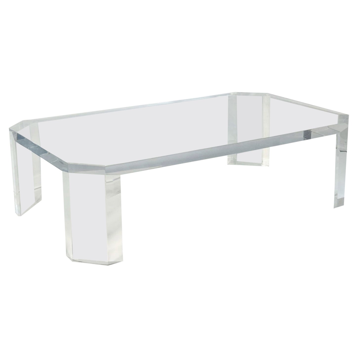 Grande table basse en lucite solide de 2 pouces par Charles Hollis Jones, modèle 505, USA 19