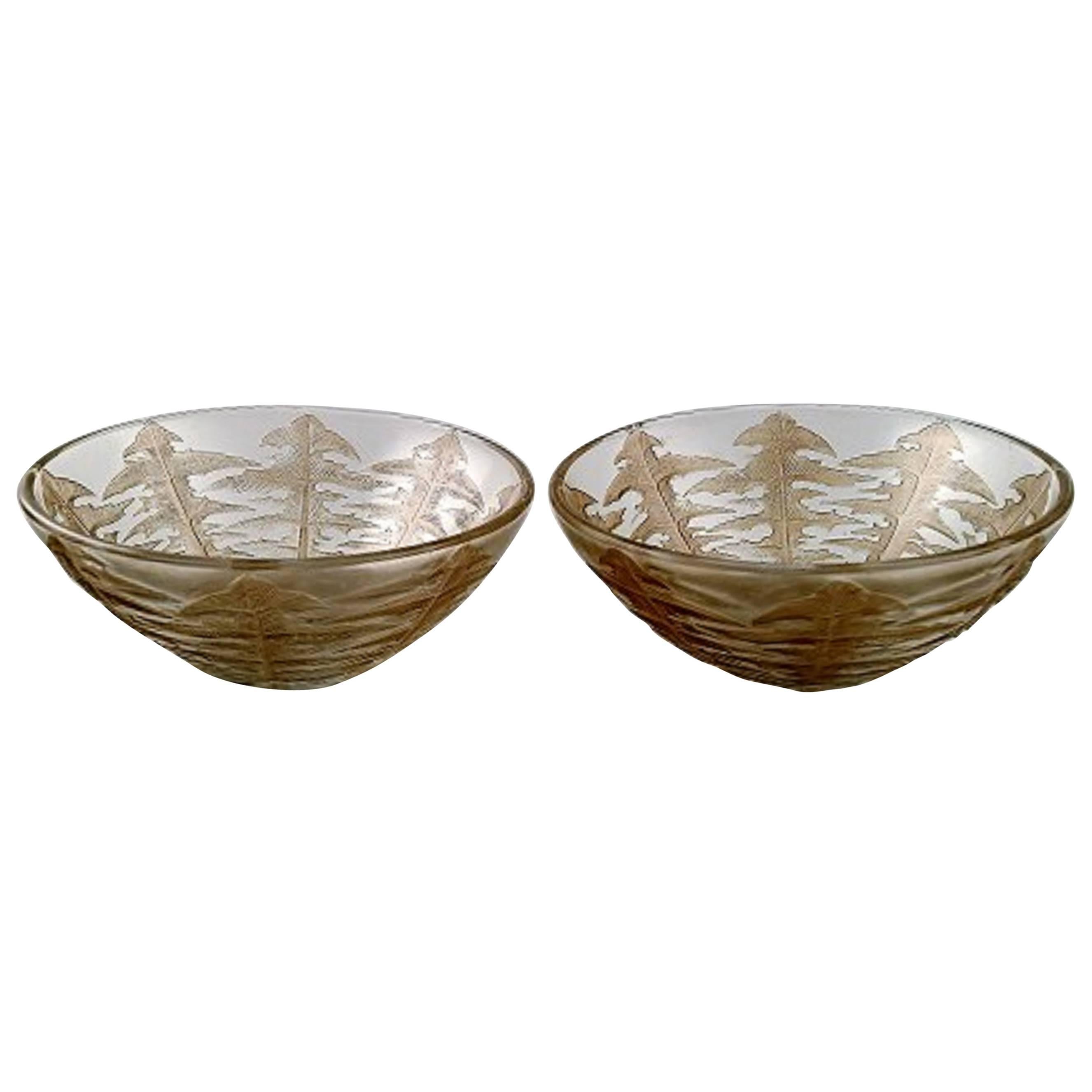 Pair of Early Art Deco Lalique Art Glass Bowls