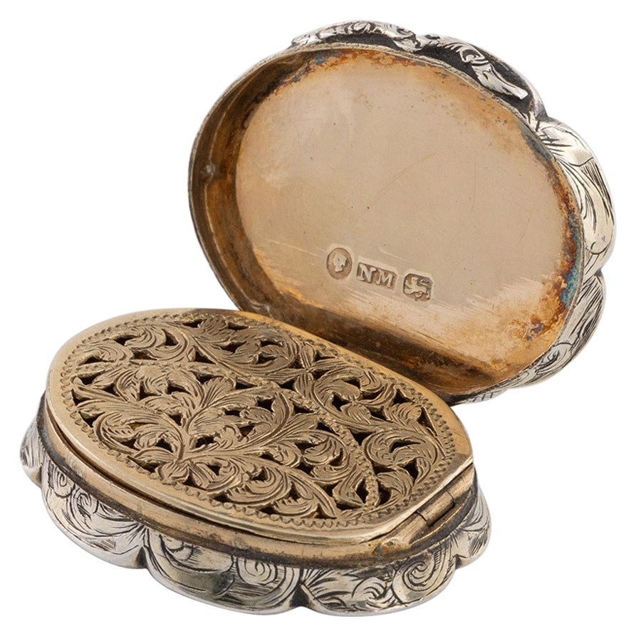 Vinagreta de plata Nathaniel Mills Birmingham 1845