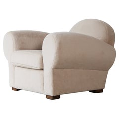 Superba sedia Club, imbottita in pura alpaca