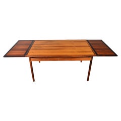Beautifully Grained Brazilian Rosewood Dining Table With Stored Leaves
