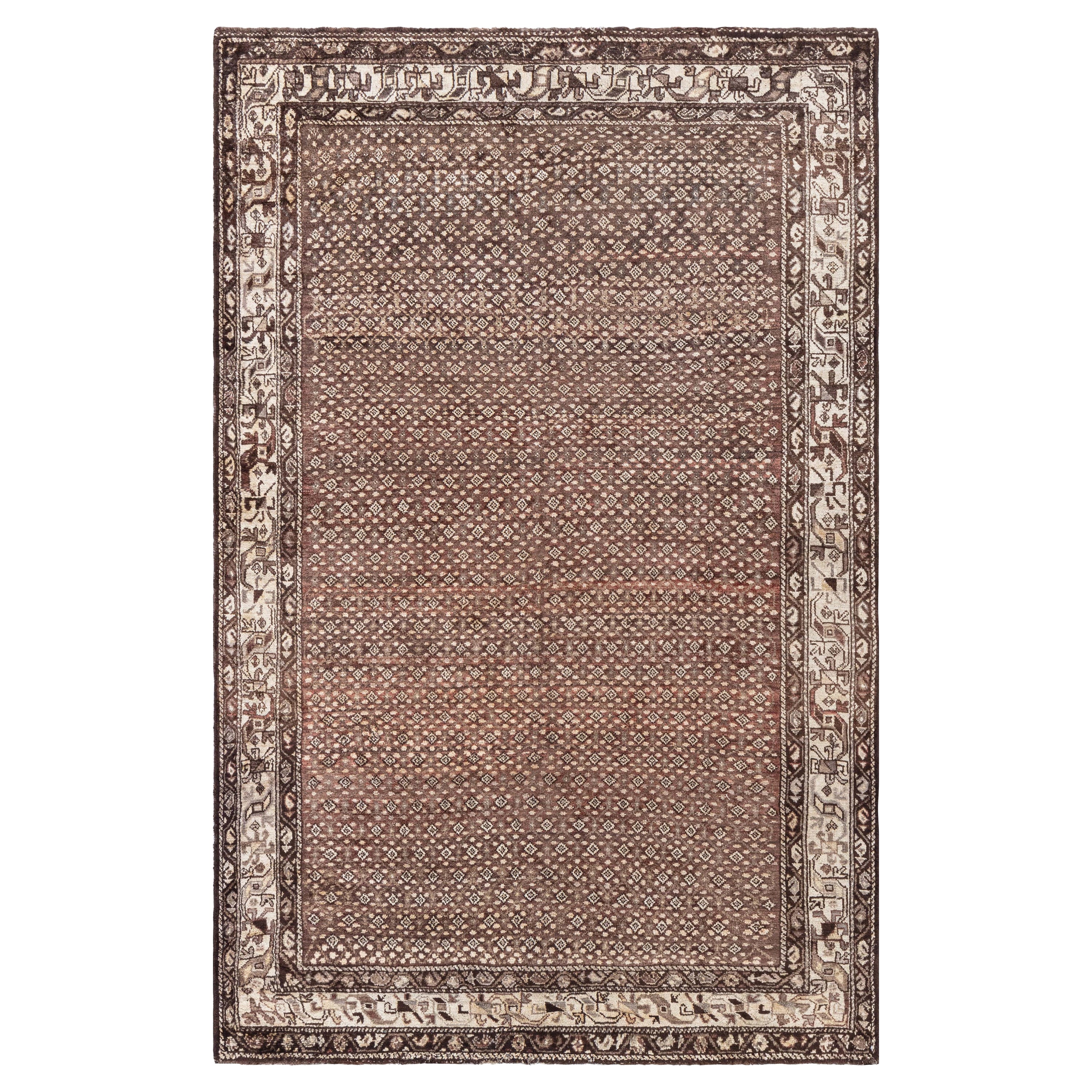 Doris Leslie Blau Antique Persian Malayer Brown Hand Knotted Wool Rug