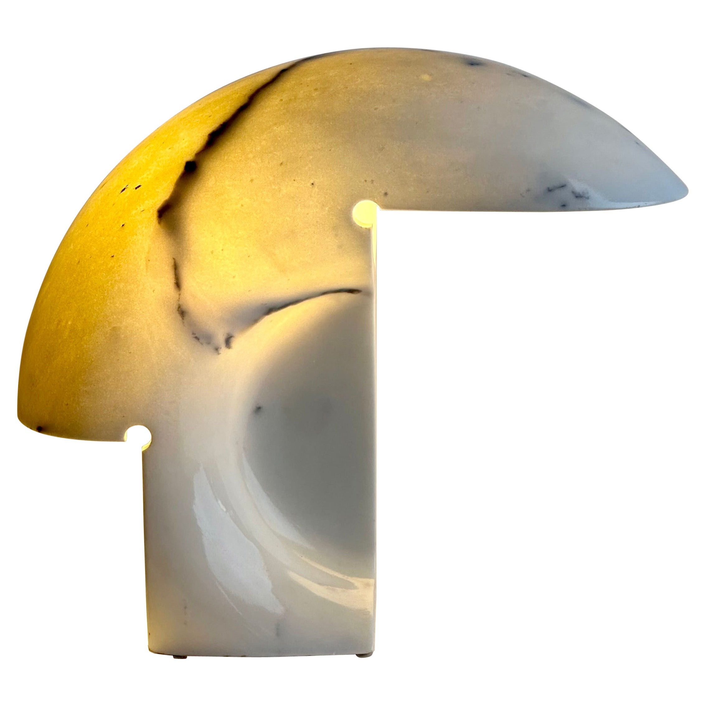 Biagio White Carrara Marble Table Lamp by Tobia Scarpa for Flos Italy 1968