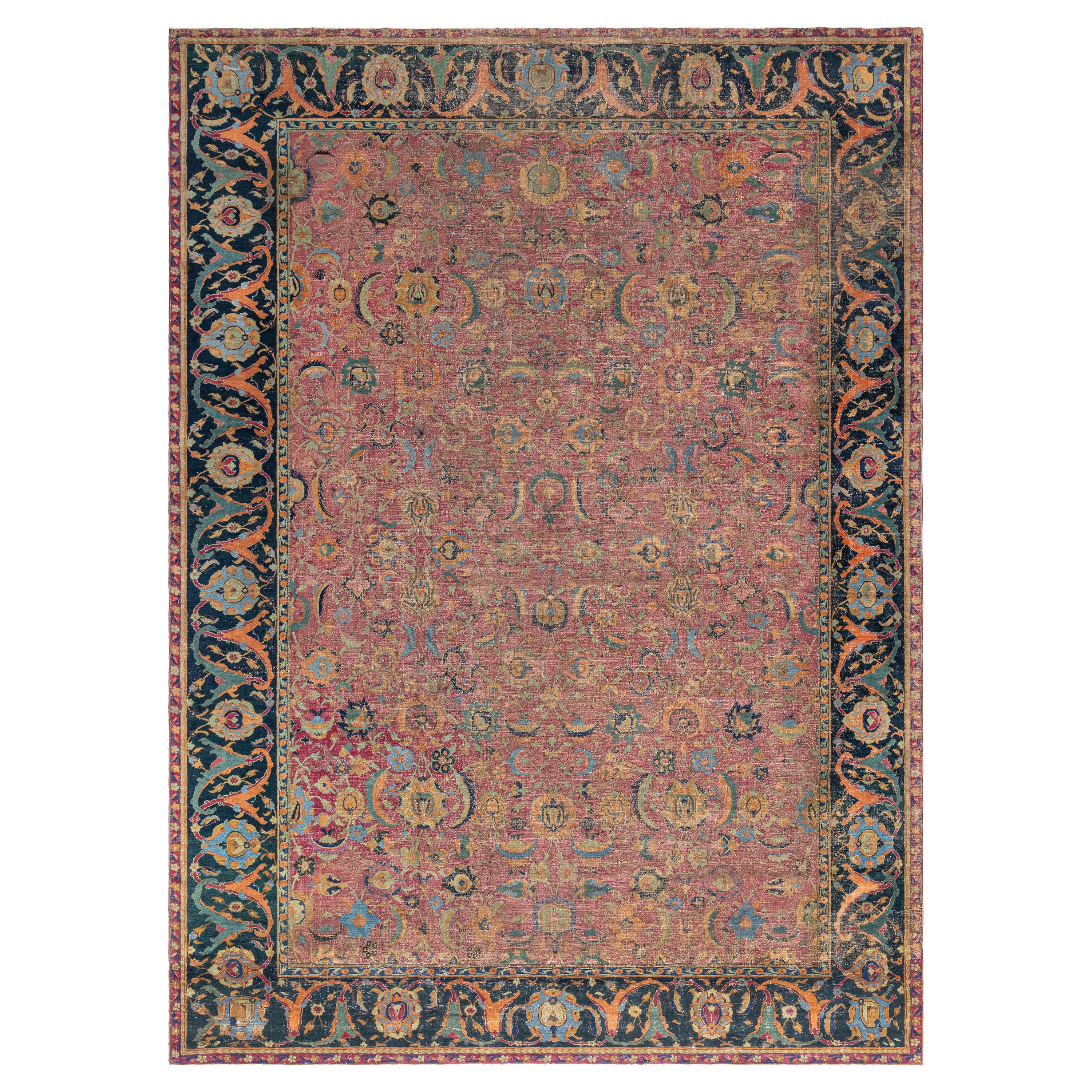 Doris Leslie Blau 17th Century Persian Isfahan Botanic Handmade Carpet