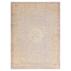 Tapis turc botanique beige vintage Doris Leslie Blau