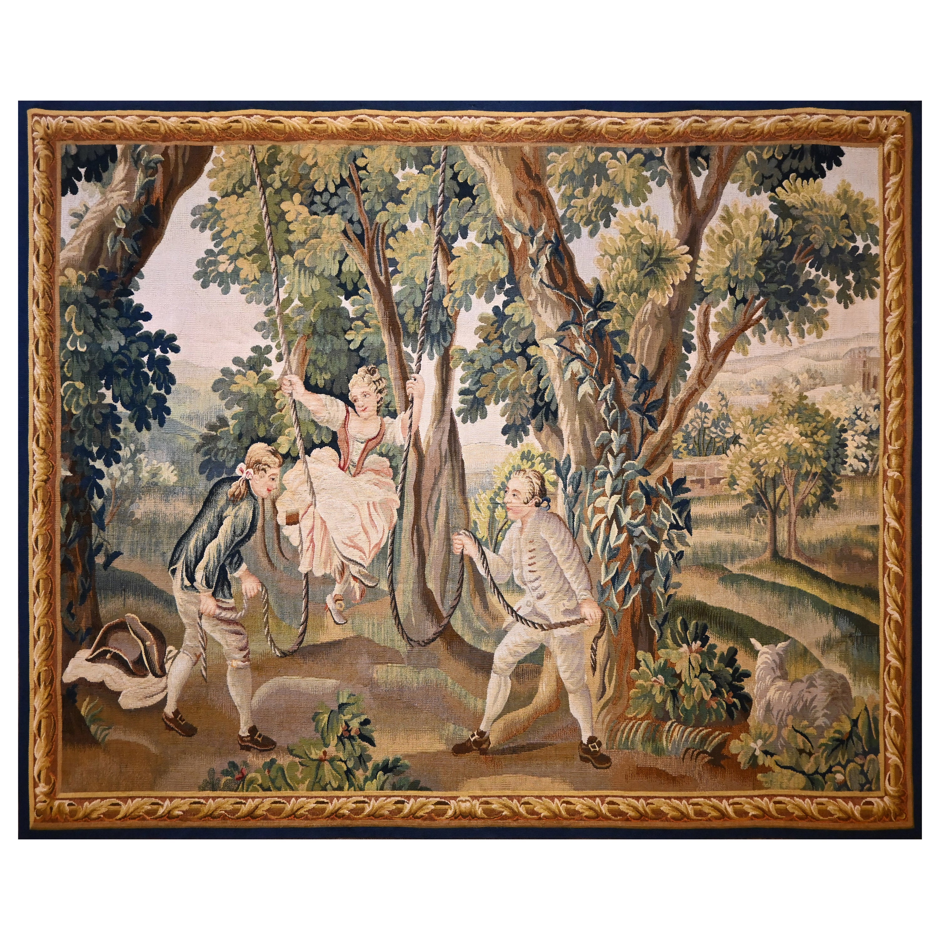Tapisserie française de la Manufacture Aubusson - The Swing - 1m98lx1m50h - No. 237