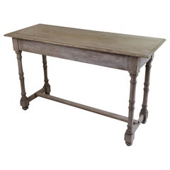Antique Bleached Oak Console or Sofa Table, English, C.1920