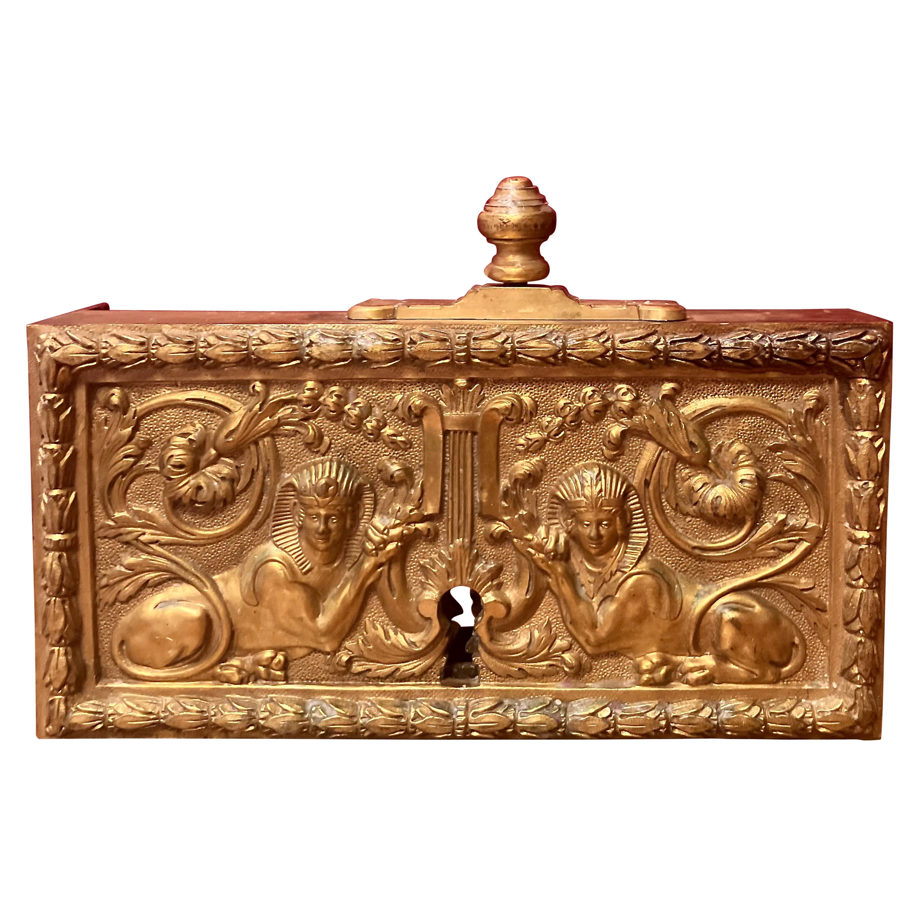 Antique serrure de porte du 18ème siècle en bronze doré et ciselé, France, Louis XVI en vente