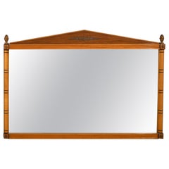 Miroir en érable et laiton de style Régence française inspiré du faux bambou Kittinger
