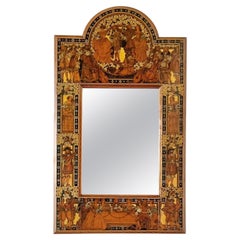 Arts & Crafts Painted And Gilt Gesso Framed Mirror